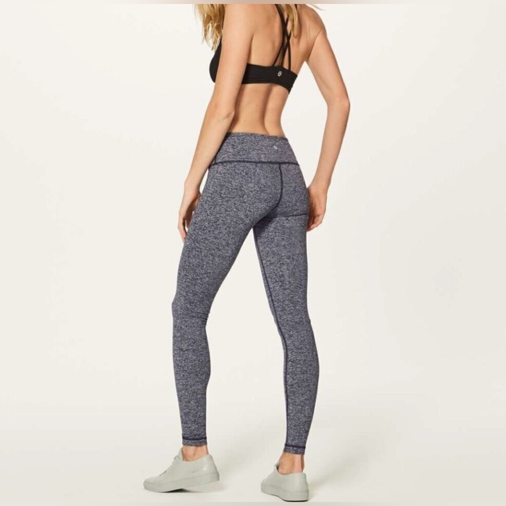 Lululemon Wunder Under Crop High-Rise Leggings Heathered Black/Grey (size 4)